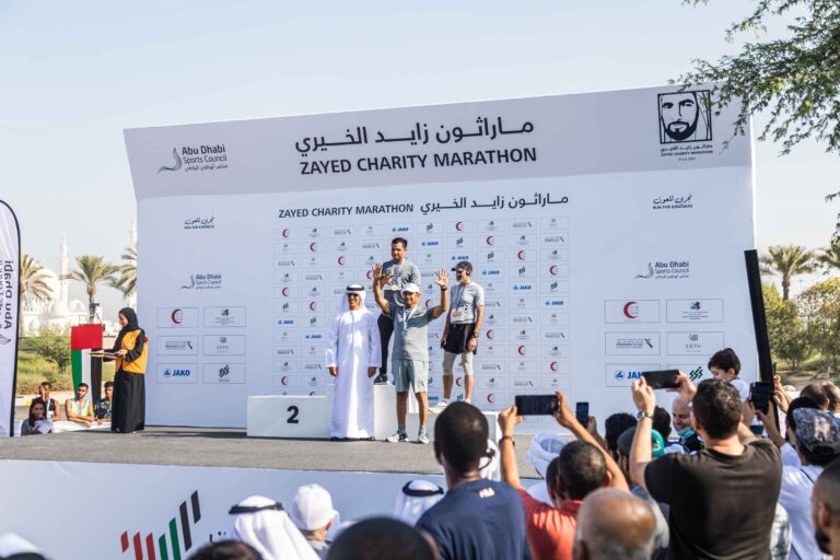 Winners of the 10k race at the Zayed Charity Marathon Abu Dhabi 2022