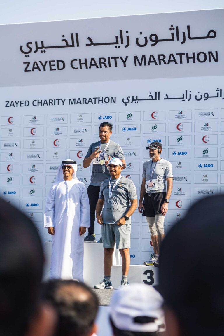 Winners of the 10k race at the Zayed Charity Marathon Abu Dhabi 2022