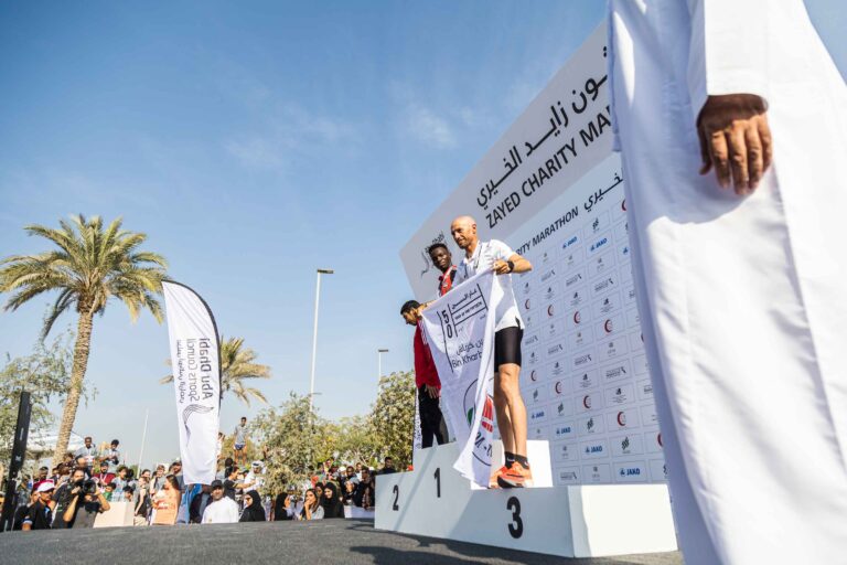 Winners of the 5k race at the Zayed Charity Marathon Abu Dhabi 2022